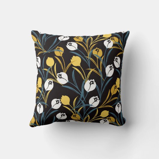 Elegant Tulip Floral Pattern  クッション (裏面)