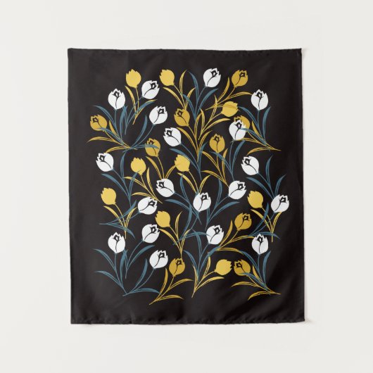 Elegant Tulip Floral Pattern  タペストリー (正面)
