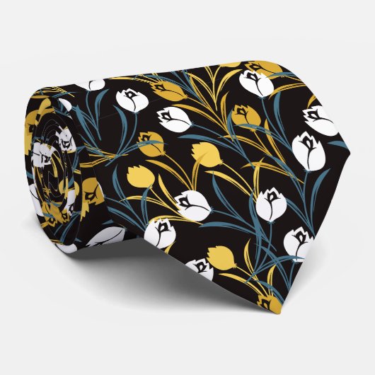 Elegant Tulip Floral Pattern  ネクタイ (ロール)