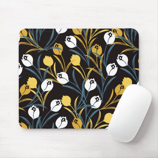 Elegant Tulip Floral Pattern  マウスパッド (マウス)