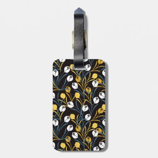 Elegant Tulip Floral Pattern  ラゲッジタグ (裏面縦)