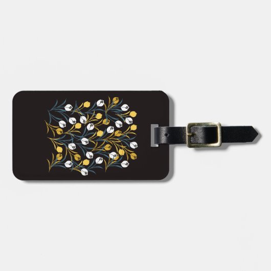 Elegant Tulip Floral Pattern ラゲッジタグ (正面横)