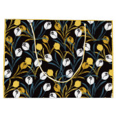 Elegant Tulip Floral Pattern  ラージペーパーバッグ (裏面)