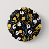 Elegant Tulip Floral Pattern  缶バッジ (正面)