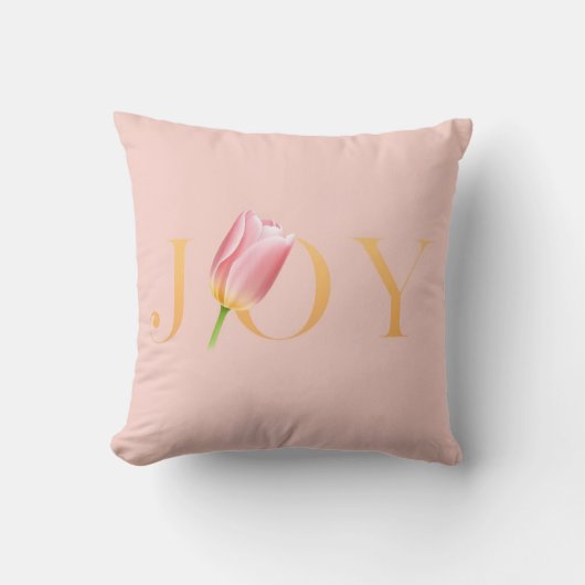 Elegant Tulip Joy Spring Throw Pillow クッション (正面)
