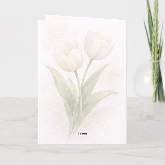 Elegant Tulips Thinking Of You Card カード (裏面)