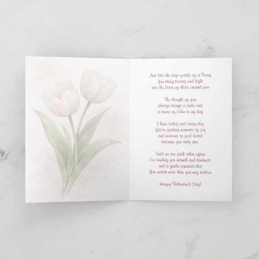 Elegant Tulips Thinking Of You Card カード (内部)