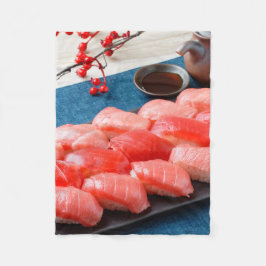 Elegant Tuna Feast – Japanese Style Fleece Blanket フリースブランケット
