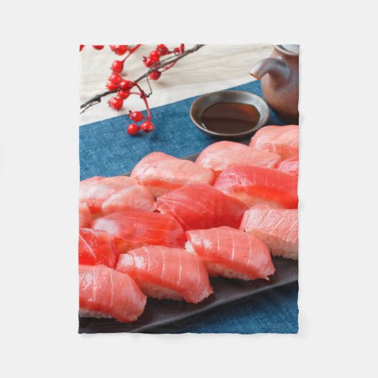 Elegant Tuna Feast – Japanese Style Fleece Blanket フリースブランケット (正面)