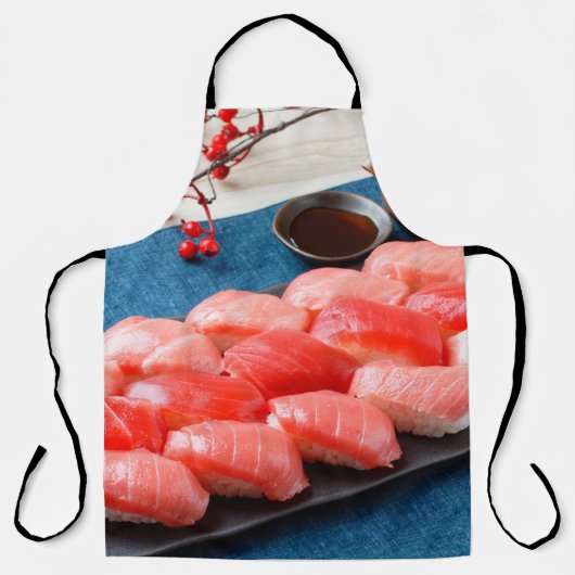 Elegant Tuna Sushi Apron – Japanese Style Charm エプロン (正面)