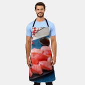 Elegant Tuna Sushi Apron – Japanese Style Charm エプロン (着用した状態)