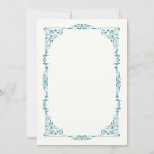 Elegant Turquoise Floral Table Number 招待状 (裏面)