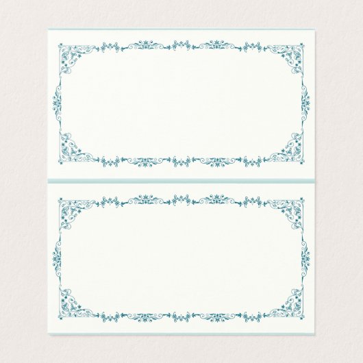 Elegant Turquoise Floral Table Number & Guest Name (内部フラット)