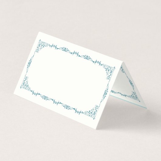 Elegant Turquoise Floral Table Number & Guest Name (裏面)