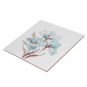 Elegant Turquoise Rose Gold Stylized Lilies タイル (側面)