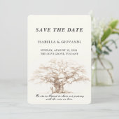 Elegant Tuscany Olive Tree Wedding Save The Date 招待状 (スタンド正面)