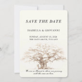 Elegant Tuscany Olive Tree Wedding Save The Date 招待状 (正面)