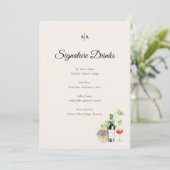 Elegant Tuscany Signature Drinks Wedding Sign メニュー (スタンド正面)
