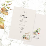 Elegant Tuscany Wedding Menu Italian Villa Dinner メニュー<br><div class="desc">Create an unforgettable dining experience with this elegant Tuscany wedding menu featuring delicate watercolor illustrations and refined typography. Inspired by the charm of the Italian countryside, this menu showcases a romantic Tuscan villa restaurant scene paired with a timeless minimalist layout. Perfect for destination weddings in Tuscany, Italian villa celebrations, vineyard...</div>