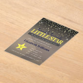 Elegant Twinkle Twinkle Little Star Baby Shower アクリル招待状 (レイダウン)