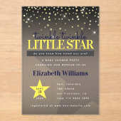 Elegant Twinkle Twinkle Little Star Baby Shower アクリル招待状 (正面)