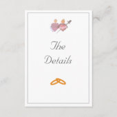 Elegant Two Hearts Catholic Wedding  エンクロージャーカード (正面)