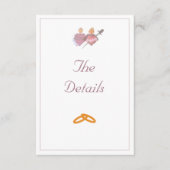 Elegant Two Hearts Catholic Wedding  エンクロージャーカード (正面)