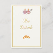 Elegant Two Hearts Catholic Wedding  エンクロージャーカード (正面)