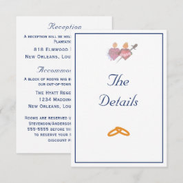 Elegant Two Hearts Catholic Wedding エンクロージャーカード