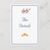 Elegant Two Hearts Catholic Wedding  エンクロージャーカード (正面)