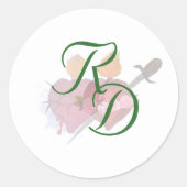 Elegant Two Hearts Catholic Wedding  ラウンドシール (正面)