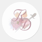 Elegant Two Hearts Catholic Wedding ラウンドシール (正面)