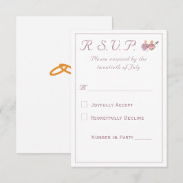 Elegant Two Hearts Catholic Wedding 出欠カード