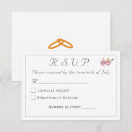 Elegant Two Hearts Catholic Wedding 出欠カード