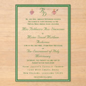 Elegant Two Hearts Catholic Wedding Invitation アクリル招待状 (正面)