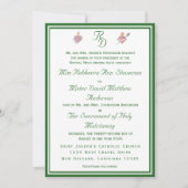 Elegant Two Hearts Catholic Wedding Invitation 招待状 (正面)