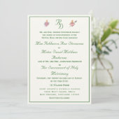 Elegant Two Hearts Catholic Wedding Invitation 招待状 (スタンド正面)