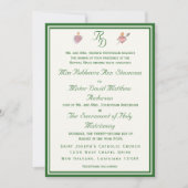 Elegant Two Hearts Catholic Wedding Invitation 招待状 (正面)