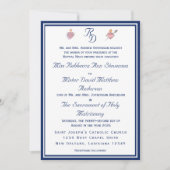Elegant Two Hearts Catholic Wedding Invitation 招待状 (正面)