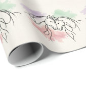 Elegant Two Horses Line Art ラッピングペーパー (ロールコーナー)