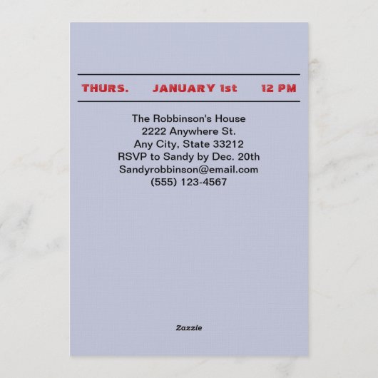 Elegant Two Photo Happy New Year’s Dinner Party 招待状 (裏面)