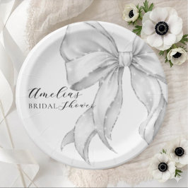 Elegant, tying the knot bridal showePlato de papel ペーパープレート