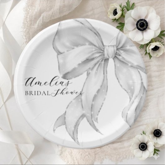 Elegant, tying the knot bridal showePlato de papel ペーパープレート