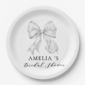Elegant, tying the knot bridal showePlato de papel ペーパープレート (正面)