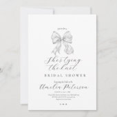 Elegant, tying the knot bridal shower white bow. 招待状 (正面)