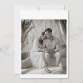 Elegant, tying the knot bridal shower white bow. 招待状 (裏面)