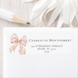 Elegant, tying the Pink Bow bridal shower ラベル