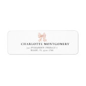 Elegant, tying the Pink Bow  bridal shower ラベル (正面)