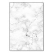 Elegant Typeface White Marble Place Cards テーブルナンバー (裏面)
