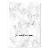Elegant Typeface White Marble Place Cards テーブルナンバー (正面)